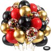 Bezente Red Black and Gold Latex Balloons,60pcs 12 inch Red Black Gold Metallic Chrome Confetti Balloons for Birthday, Wedding, Graduation, New Year, Casino Theme Party Decoration