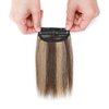 S-noilite Clip in Human Hair 1PC 6 Inch Short Human Hair Extensions Adding Extra Hair Volume Thick Hairpieces #4P27 Medium Brown & Dark Blonde Fullness Double Weft Invisible Hairpin 10g