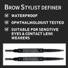 Eyebrow Pencil, Waterproof, Triangular Mechanical Pen, Brow Laninatation Kit, Draws Tiny Brow Hairs and Fills in Sparse Areas and Gaps, Dark Brown (black)