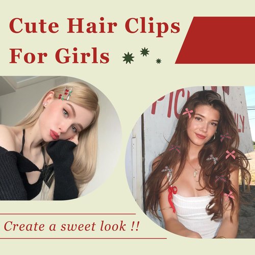 YAEISM 20PCS Red Bow Hair Clips 5 Styles Plaid Mini Bow Hair Clips Christmas Hair Accessories Cherry Alligator Clips Gingham Bowknot Barrettes for Girls Women