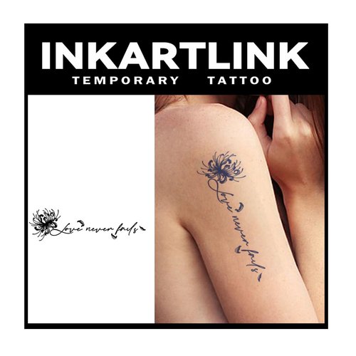 INKARTLINK Tattoo Tech, 3 Sheets Small Semi Permanent Tattoo, Adult Art Design Temporary Tattoos, Lasts 1-2 Weeks, Waterproof, Realistic Look (Lady's Floral Language equinox flower)