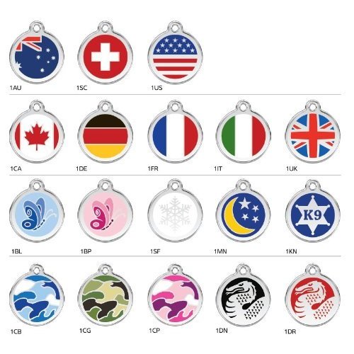 Custom Engraved Stainless Steel with Enamel Pet ID Tag - Small Dog
