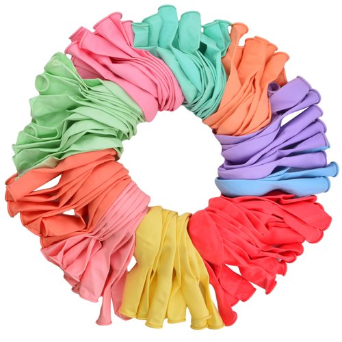 HoveBeaty Latex Party Balloons Assorted Macaron Colors 12 Inches Thicken Birthday Rainbow Balloons 100 Pcs for Kids' Party Wedding Christmas Arch Garland