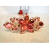 Flower shaped crystal hair barrette clip bridal clip bridal barrette Set: A (Primary color: Gold)