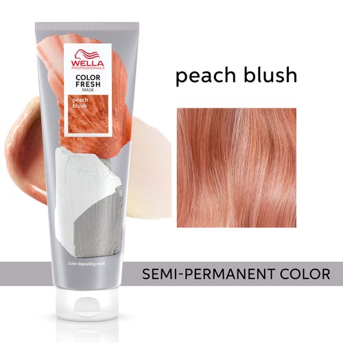 Wella Professionals Color Fresh Masks,Peach Blush,Natural Shade,Temporary Color,Damage Free,Color-Depositing Hair Mask With Avocado Oil,Silicone Free,5 oz.