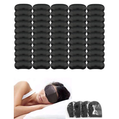Eye Mask Sleep Masks Sleeping Mask Blindfold Eye Cover Team Building Games Party with Nose Pad and Adjustable Strap for Women Men Kids 4 Layers Black (150 pack)