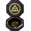DND Dice Tray - Premium 8 Inch Dice Tray Dungeons and Dragons - Exquisitely Detailed Gold World Tree & Triquetra Design - Perfect RPG Dice Rolling Tray with D&D Dice Box Storage to Protect Dice