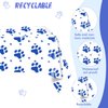 41PCS Blue Dog Paw Prints Birthday Party Supplies Include Plates Napkins Tablecloth Pet Party Decorations for Puppy Theme Party Picnic Baby Shower
