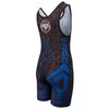 KO Sports Gear - Unisex Wrestling Singlet (Blue Dragon, Youth Medium)