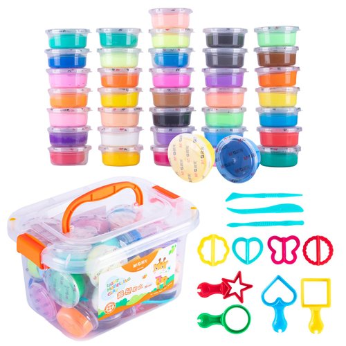 M&G 36 Colors Air Clay Kits for Kids, Multi-Colors Safe & Non-Toxic Air Clay with Single Box-Packed, DIY Modeling Clay for Kids with Sculpting Tools, Kids Art Crafts Molding Clay Gift for Boys Girls