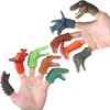 10Pcs Dinosaur Finger Puppets, Dinosaur Birthday Party Decorations Supplies Finger, Rubber Finger Puppets, Bath Finger Puppets Bath Toys for Kids Girls Boys, Finger Family Puppets for Kids Ages 3-5