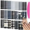 SILPECWEE 20 Sheets Black Style Nail Wraps for Women Stick on Nail Polish Strips Glitter Solid Color Self Adhesive Nail Polish Stickers Fingernail Manicure Sticker Nail Art with 1pc Nail File