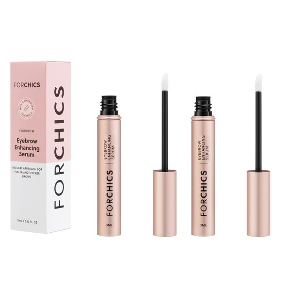 ForBrow by ForChics: 2 Pack Eyebrow Enhancing Serum - Thicker, Fuller Brows with Natural & Organic Conditioner | Vegan & Cruelty-Free with Innovative Peptides