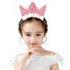 SuPoo 5th Birthday Decorations for Girl 5th Birthday Girl Headband Birthday Crown for Girls Glitter Hair Band for Party 5 Year Old Happy Birthday Decorations Flower Princess Tiara Hair Accessory