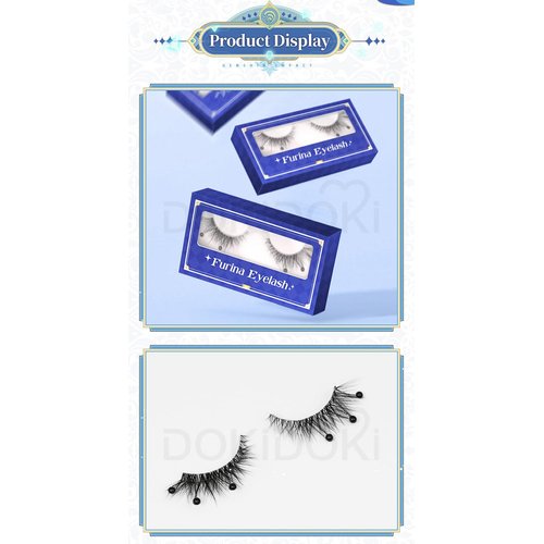 KIRA KIRA Game Genshin Impact Cosplay Focalors Black False Eyelashes With Rhinestones Doki Furina Fontaine Eyelashes for Women Cosplay Accessories Props