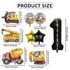 Construction 1st Birthday Party Decorations, 9pcs Construction Birthday Number Foil Balloon for Construction Trucks 1st Birthday Construction Theme Party Supplies (1st)
