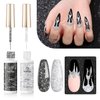 Beetles Gel Polish Glitter Liner Nail Polish Set Midnight Clubbing 2 Pcs Nail Art Gel Black Silver Nail Polish Glitter Gel Nail Polish Reflective Glitter 2024 New Trend Liner Nail Art Polish for Women