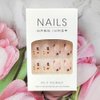 24Pcs Spring Nude Pink Press on Nails Short Square - SHANRUN Fake Nails Press ons with Flowers Design False Nails Full Cover Acrylic Artificial Nail Art Kit Glue on Nail for Women Manicure Supplies