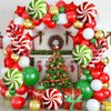 Christmas Balloon Garland Arch Kit Red Green Gold White Latex Balloons Gold Confetti Christmas Cane Candy Gift Box Star Foil Balloons for Xmas New Year Party Decoration Supplies