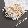 Fcozpjk 200PCS Pointed Tip Cotton Swabs, Precision Tip Cotton Swabs with Wooden Sticks, Double Side Cotton Buds for Makeup, Personal Care, Nail Polish Clean Up Tool, Nail Polish Corrector Swabs