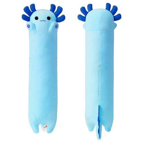 PEACH CAT Blue Long Axolotl Plush Pillow Toy Cute Axolotl Stuffed Animal for Girls and Boys 34"