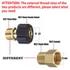 M MINGLE Pressure Washer Adapter, Metric M22 15mm Female Thread to M22 14mm Male Fitting, 4500 PSI