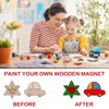 JIALEIXI Wooden DIY Christmas Ornaments, 42PCS Christmas Tree Decorations, Wooden Art Magnets Crafts Painting Kit Hanging Decorations for Home Party Holiday Indoor