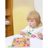 Generic Montessori-style wooden alphabet puzzle for kids. Encourages letter recognition, stacking, and learning through play. Ideal for toddlers and preschoolers.