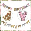 Safari Birthday Decorations Jungle Theme Party Supplies for Girl - Pink Cheetah Happy Birthday Banner, Animal Print Garland, Jungle Safari Animal Leopard Party Sign