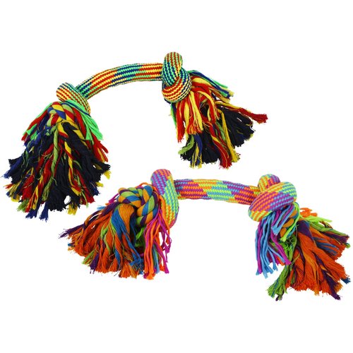Multipet Nuts for Knots Quattro Knot 18.5 Inches Rope Bone Dog Toy (Assorted Color, 1 Pack)