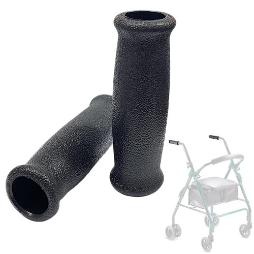Rollator Walker Crutch Hand Grips Replacement Fit for 1" ID Hand Grips - Elderly Disabled Patient Handgrips Accessories, 2 Pcs(A)