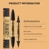 2 in 1 Microblading Eyebrow Pen & Liquid Eyeliner Pen, New Microblading Eyebrow Pen Tattoo Pencil 4 Fork Tip with Eyeliner Pen, Natural Looking Waterproof Eyebrow Pencil (02# Dark Brown)