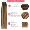 Loxxy Seamless Extensions Clip in Human Hair 20inch 110G 7Pcs Chocolate Brown to Caramel Blonde With Brown Roots Thick Blonde Natural Remy Real Hair Extensions Clip in Human Hair Invisible Tape Weft
