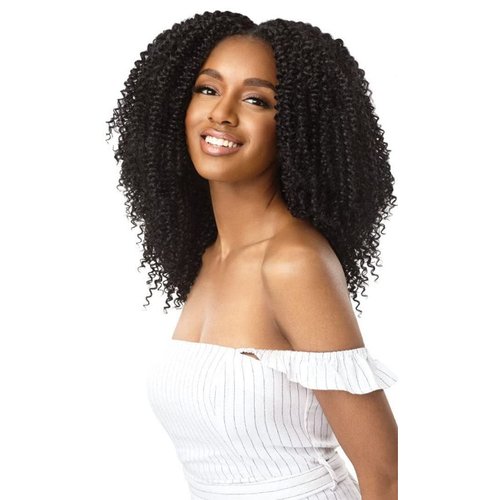 Outre Big Beautiful Hair Clip-ins Kinky Curly Style Synthetic Hair Pieces - 4A - KINKY CURL 10 (JBLK)
