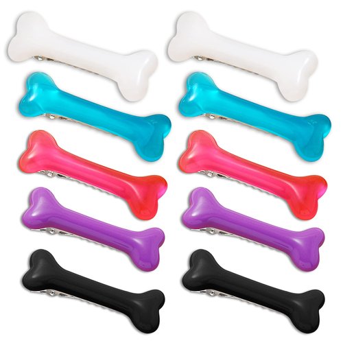 10PCS Dog Bone Hair Clips Decorative Colorful Side Band Clips Hairpins Alligator Barrettes Cosplay Costume Hair Accessories for Christmas Halloween 5Pairs