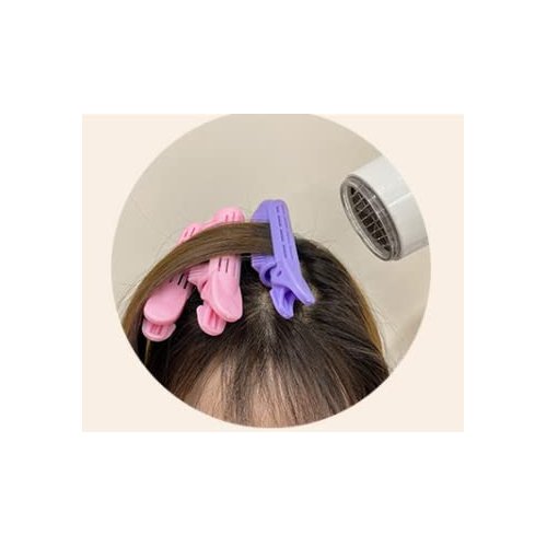 6 PCS Hair Root Fluffy Clip, Natural Fluffy Hairpin, DIY Hair Curler Clip Naturally Fluffy Curly Hair Styling Tool, Self-holding Curling Root Clip for Long & Short Hair 66615 (light Green 6)