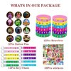 MVMVMVV Monster Party Favors Monster Party Supplies Include 12 Bracelets-50 Stickers-12 Button Pins-12 Keychain for Monster Party Decorations…