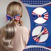 Vsdski 4th of July Bow Hair Clips USA Flag Hair Bow Clips Red Blue White Star Stripe Bow Barrettes Cute Bowknot Hairpins Alligator Clips Independent Day Patriotic Hair Accessories for Girls 4PCS