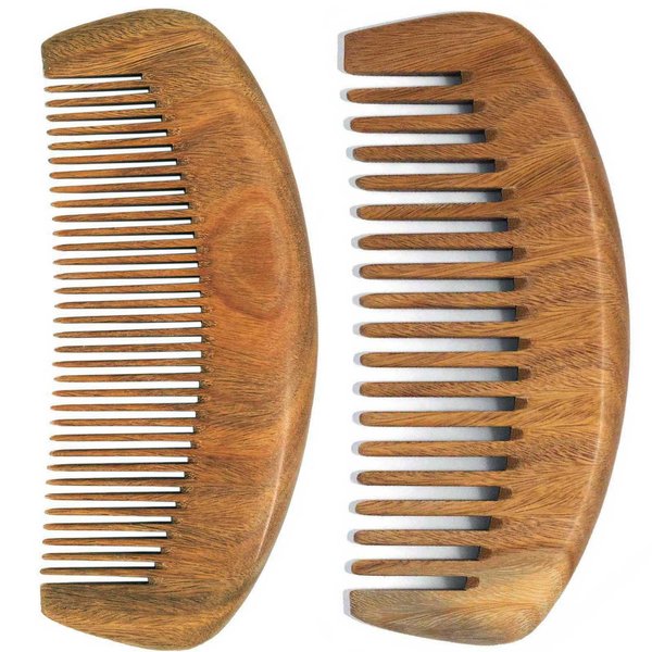 The Moreinday Wooden Comb Wide Tooth Comb for Women Fine Tooth Comb for Men Wood Comb Hair Comb Sandalwood Comb - 2 Pack
