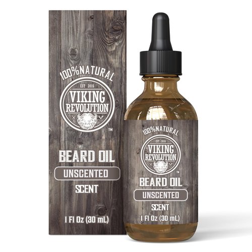 Viking Revolution Beard Oil Conditioner - All Natural Unscented Argan & Jojoba Oils - Softens, Smooths & Strengthens Beard Growth - Grooming Beard and Mustache Maintenance Treatment, 1 Pack