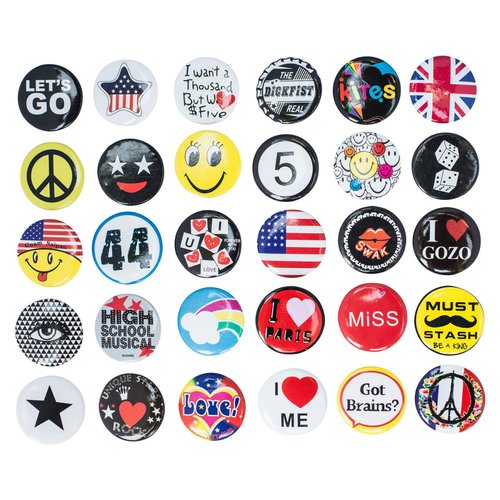 R.B.Y. Special100% Huge Wholesale Set of 30 New Pins/Buttons/Badges 80's Buttons pins Slogans Sayings pin,Lapel pin for Clothes/Bags/Backpack/Hats/Jeans and More...