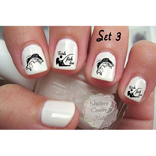 Bass Fish Girls Fish Too Nail Art Decals Set 3
