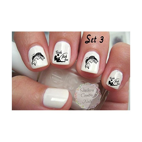 Bass Fish Girls Fish Too Nail Art Decals Set 3