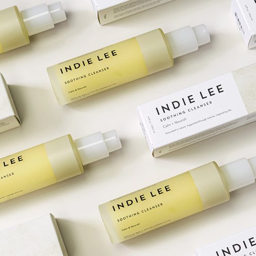 Indie Lee Soothing Facial Cleanser - Moisturizing Face Wash + Makeup Remover for Sensitive Skin - Plump, Hydrate + Calm Redness with Rose Damascena + Chamomile Oil for Skin (125ml)