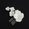 Rumtock White Flower Hair Comb for Wedding Brides Cute Silver Hair Piece for Women Special Occasion
