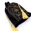 La Muci Velvet Tarot Card Bag - Drawstring Pouch for Tarot Deck Storage - Magic Black Heart Bag- Jewelry Storage & Gift Bag with Gold Tassel Drawstrings, 6.6 x 9 inches