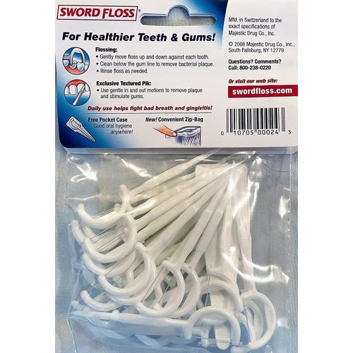 Sword Floss Disposable Floss/Picks Regular 40-Each (Pack of 12)