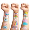 Generic 96 PCS Cute Cloud Temporary Tattoo Stickers Theme Pastel Rainbow Birthday Party Decorations Supplies Decor Favors Gifts for Boys Girls School Classroom Prizes Rewards