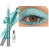 Daeuwiutr Green Eyeshadow Stick, Highlighter Eye Liner,Eye Brightener Stick, Shimmer Creamy Eyeshadow, Waterproof Eyeshadow Pencil Long Lasting Eye Shadow Makeup. #2 green shimmer