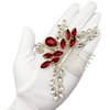 PRETTYLIFE Bridal Crystal Hair Comb Rhinestone Hair Piece Prom Party Festival Wedding Hair Accessories for Women and Girls (Red)